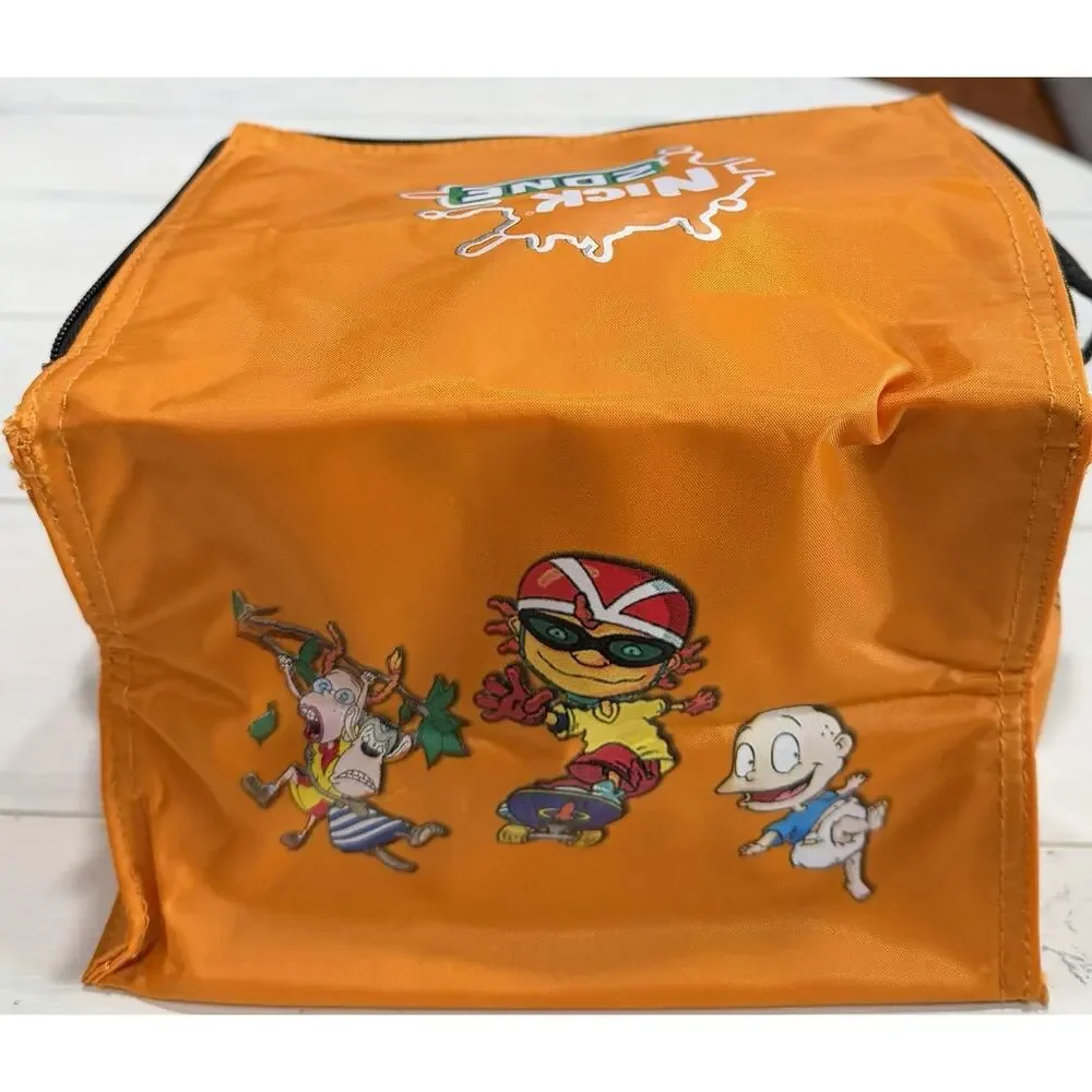 Nick Zone Orange Kids Lunch Bag Zipper Handle Reusable SpongeBob & Patrick